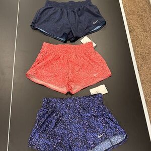 Nike Women's One Dri-FIT Mid Rise 3" Brief-Lined Shorts, Set Of 3 NWT Small
